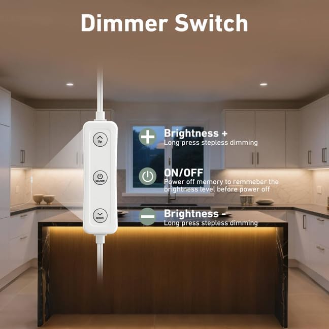 💡 Dimmable Cabinet Lighting – Brighten Your Kitchen & Countertops Instantly ✨