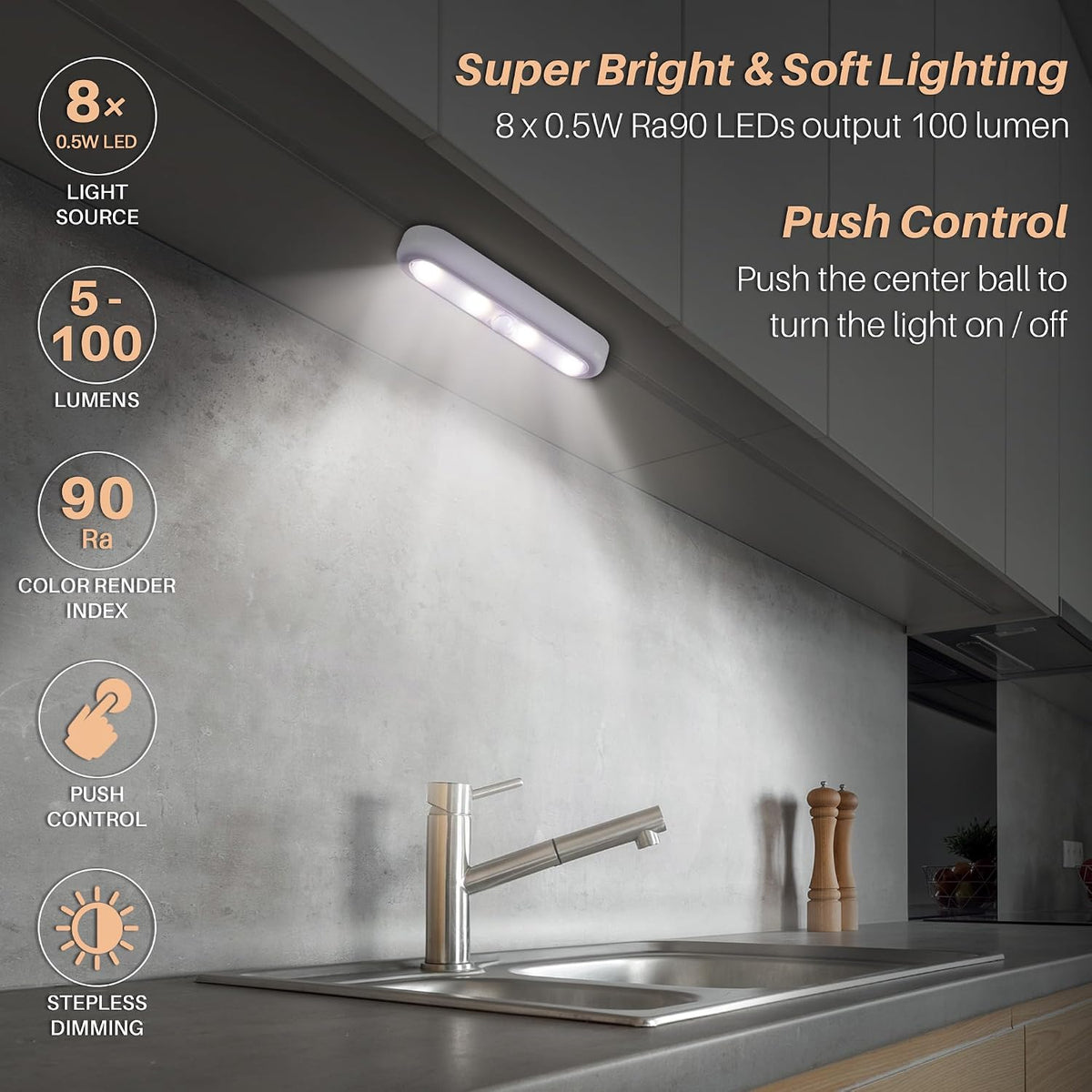 💡 Motion Sensor Cabinet Light – Battery Operated, Wireless & Easy to Install 🔋